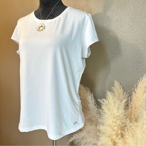 Women’s White Short-Sleeve Performance Tee